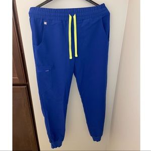 Figs Electric Blue Zamora High Waisted jogger scrub pants